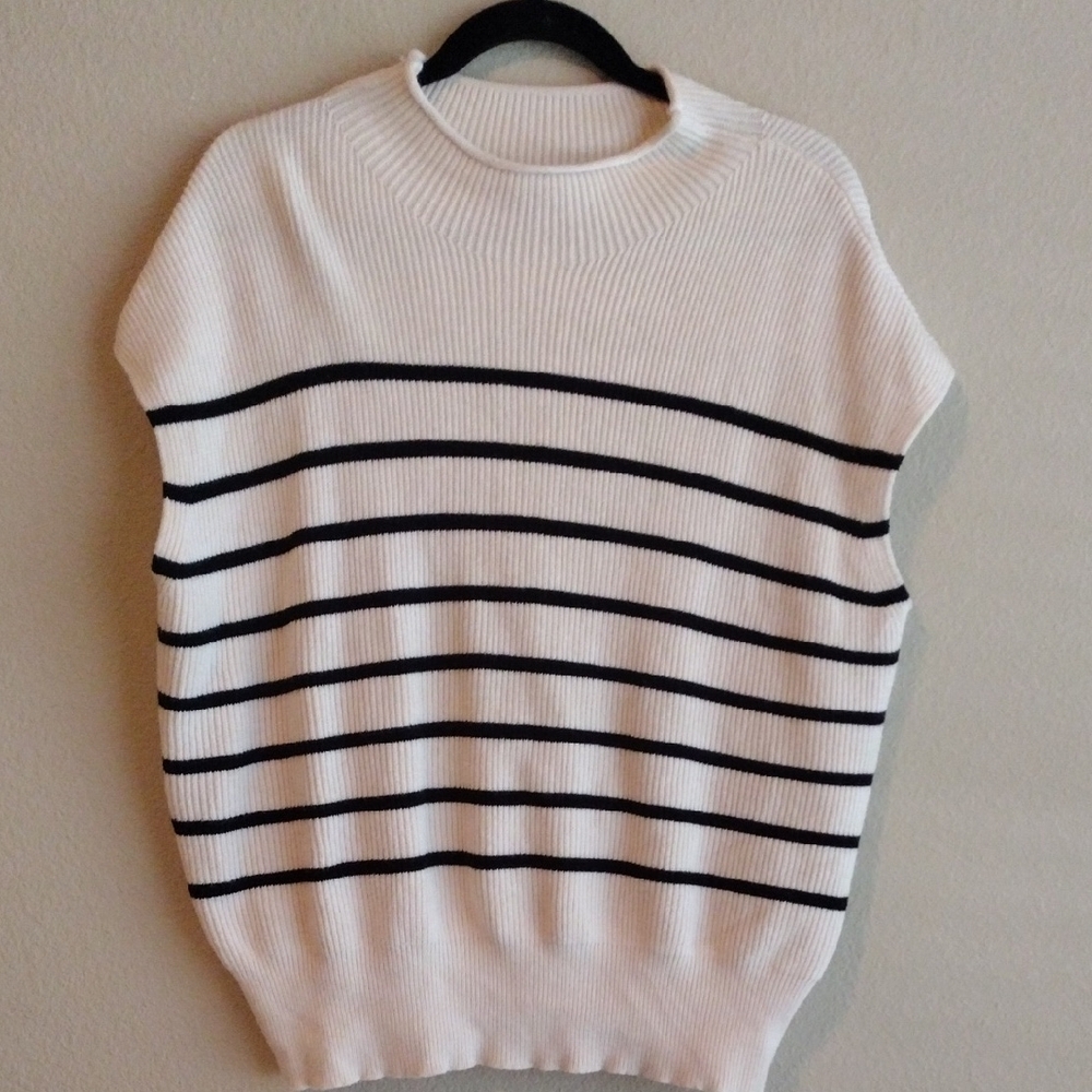 Striped Black and Off White Sweater